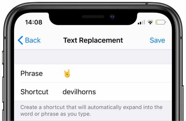 Ρυθμίσεις αντικατάστασης κειμένου που δημιουργούν αντικατάσταση emoji