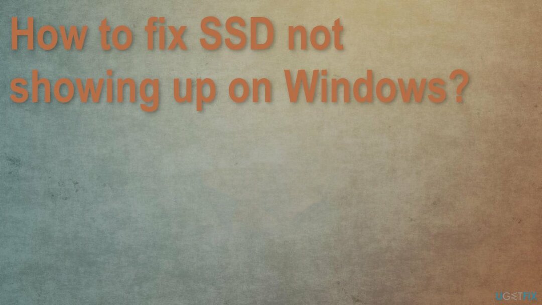 SSD не отображается в Windows?