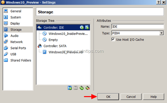 إعدادات VirtualBox VM