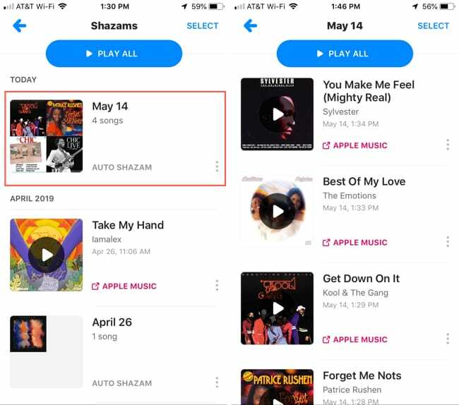 Auto Shazam Captures na iPhone