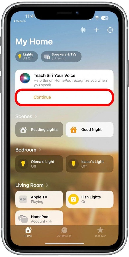 Als je dit antwoord van Siri hebt gekregen, wordt je gevraagd om Siri je stem te leren rechtstreeks op het tabblad Start.