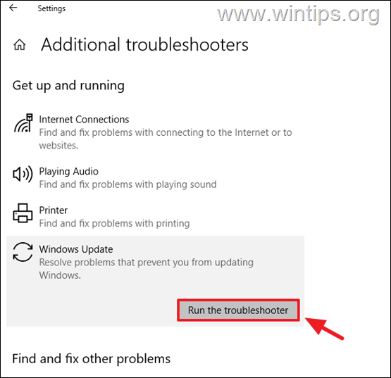 Solucionador de problemas de actualización de Windows