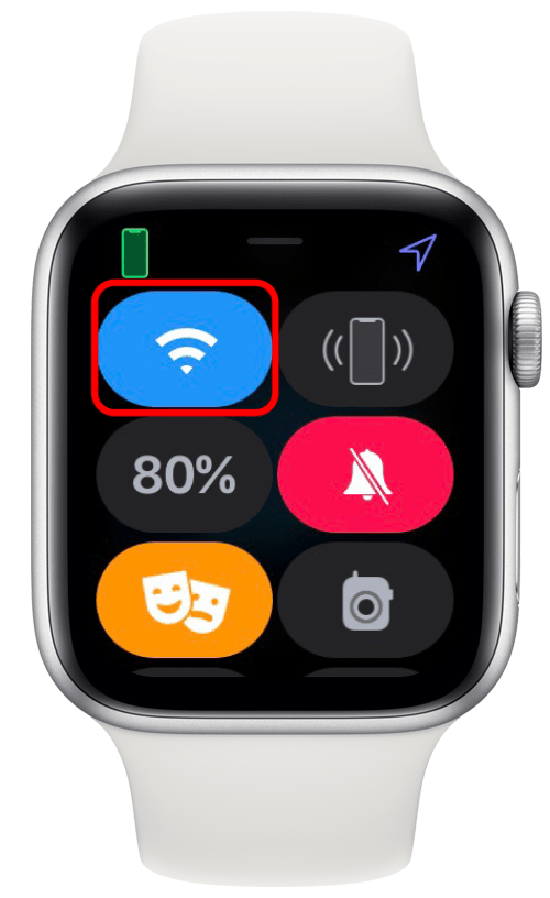 синя Wi-Fi икона на Apple Watch