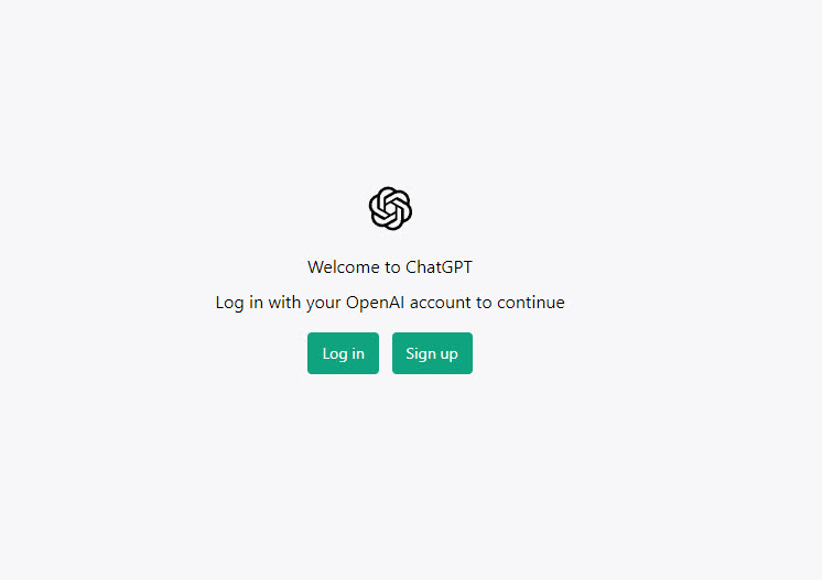 Registreringssidan för ChatGPT