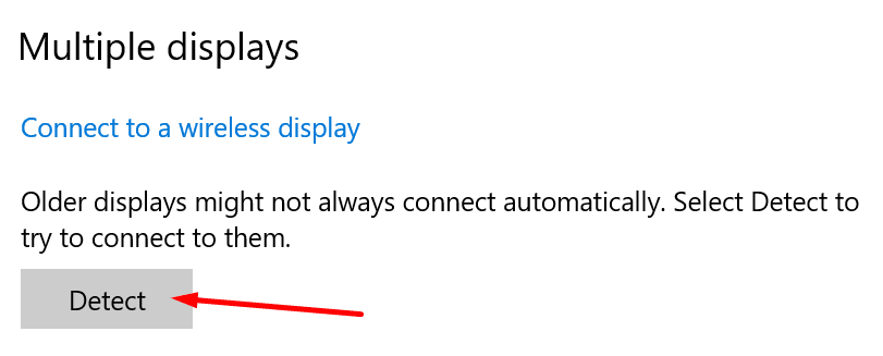 force display detection windows 10