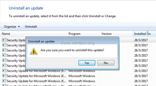 Kaip pašalinti naujinimus „Windows 10“.