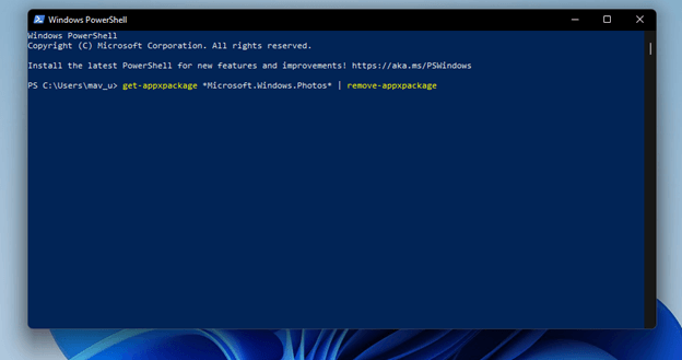 Windows Powershell (מפתח Enter)