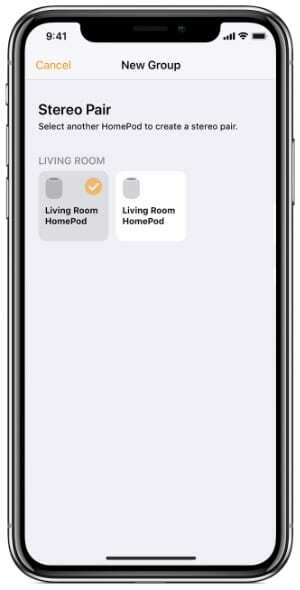 HomePod selectează a doua pereche stereo HomePod
