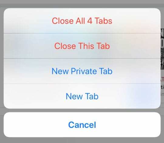 schließe Safari geöffnete Tabs auf dem iPhone