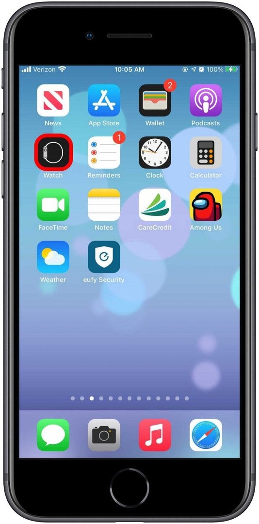 Abra o aplicativo Watch para reduzir as notificações de espelho do iPhone