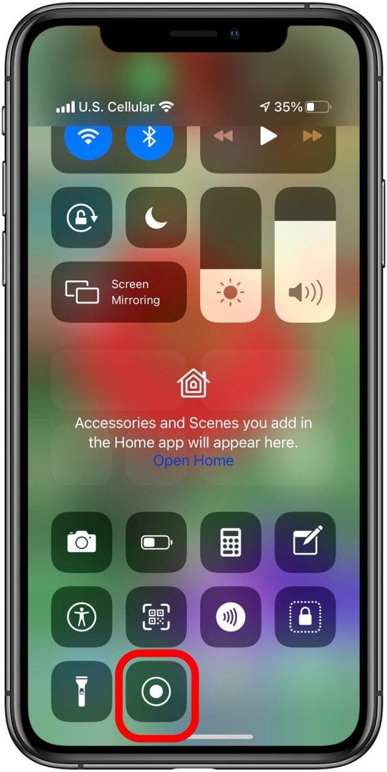 abrir el centro de control del iphone