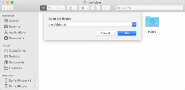 Vaya a la carpeta de configuración del firewall en Finder