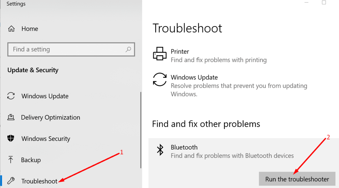 orodje za odpravljanje težav z bluetooth v sistemu Windows 10