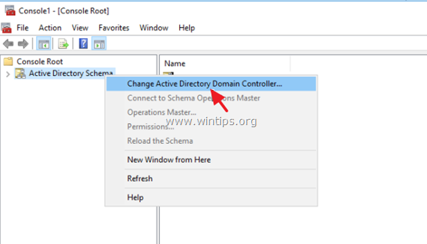 cambiar el controlador de dominio del esquema del directorio activo 