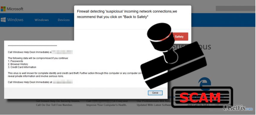 obrázek vyskakovacího okna „Firewall zjistil podezřelá síťová připojení“.