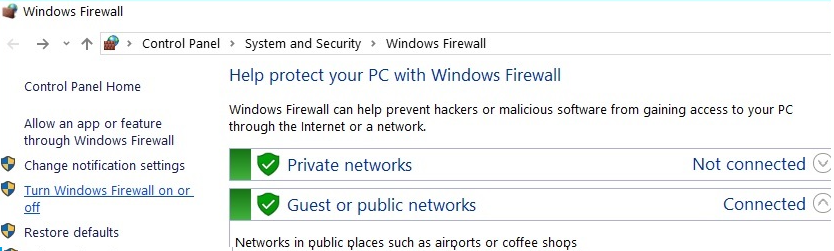 Firewall do Windows Defender