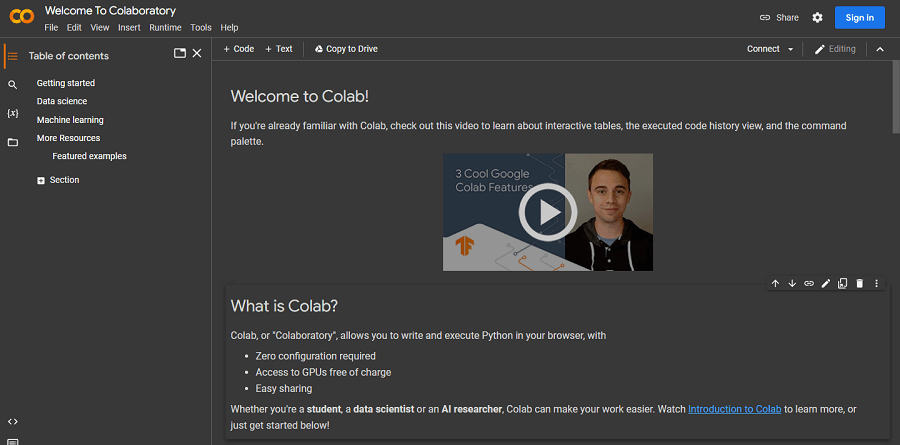 Google Colab — бесплатное программное обеспечение для распознавания изображений