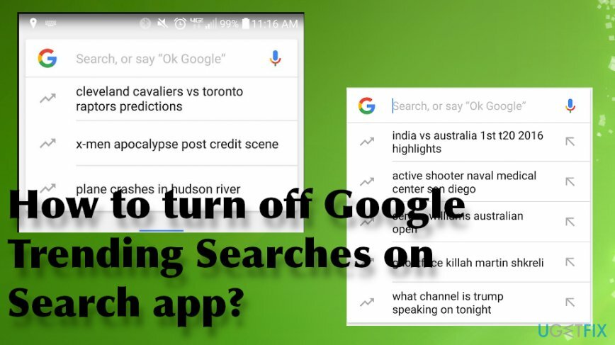 검색 앱에서 Google 인기 급상승 검색어를 끄는 방법