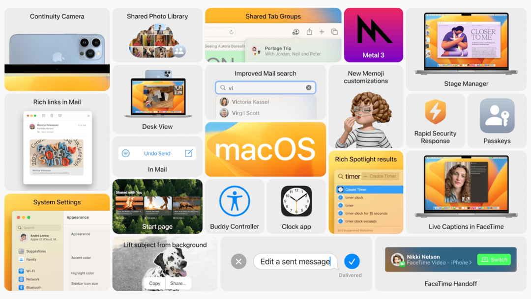 ميزات macOS Ventura الجديدة WWDC 2022