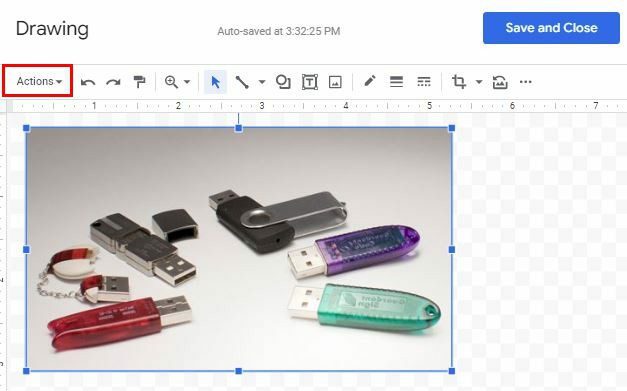 Acties Google Docs tekenen