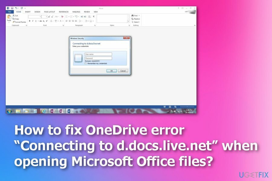 Cómo reparar el error " Conectando a d.docs.live.net"