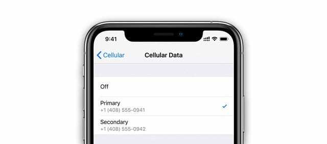 Dual SIM eSIM Cellular Data Izbira številk