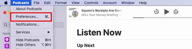 Où se trouvent les paramètres et les préférences de l'application Podcasts dans macOS Catalina