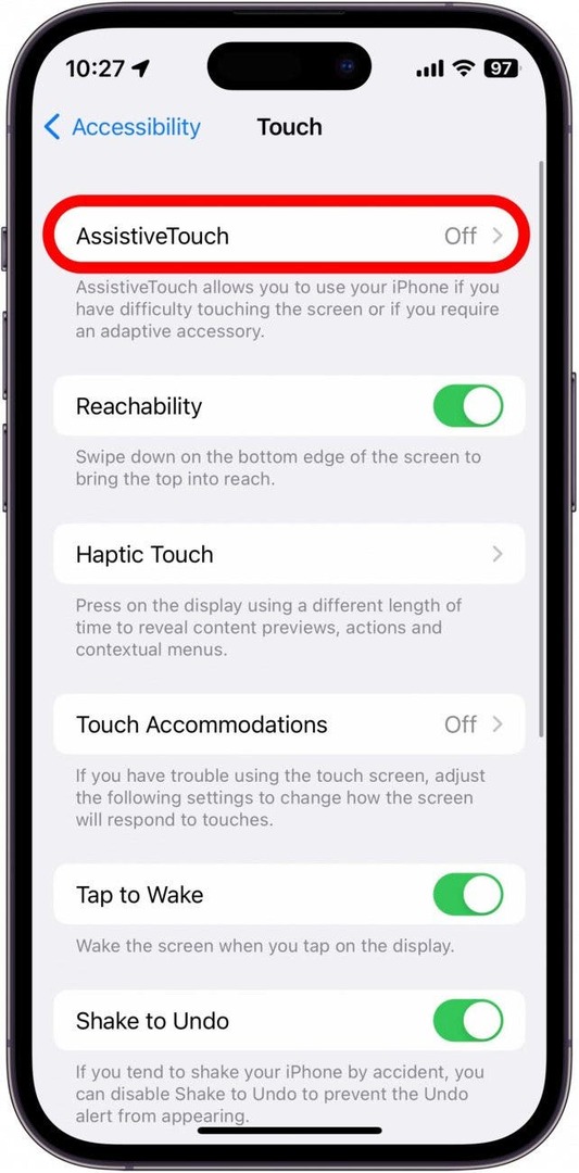 Натисніть Assistive Touch.