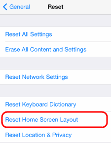 iOS Startbildschirm-Layout zurücksetzen