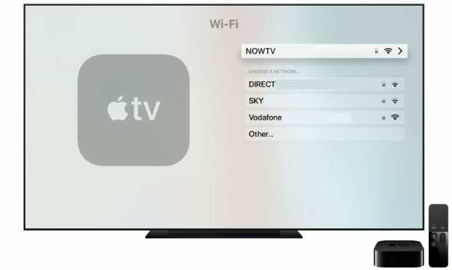 ऐप्पल टीवी वाई-फाई सेटिंग