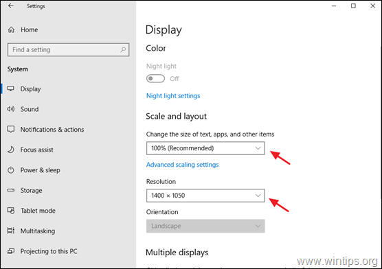 justera dpi-skalning - upplösning windows 10