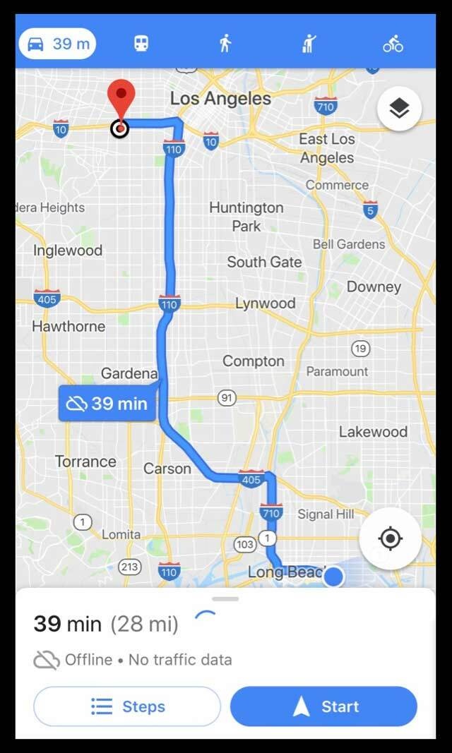Автономная карта Google Maps iPhone App