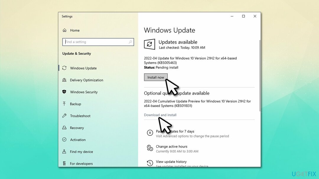 Instalați toate actualizările Windows disponibile