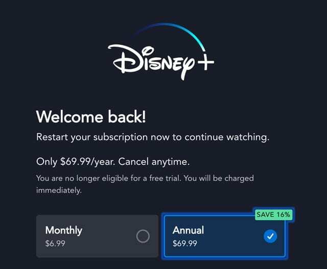 herstart Disney+ abonnement nadat je het hebt opgezegd