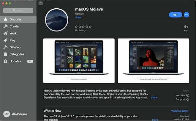 Как получить старые установщики macOS - Mojave