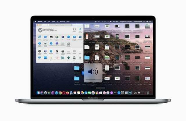 indicador de volume ao usar um menu escuro e encaixar no macOS