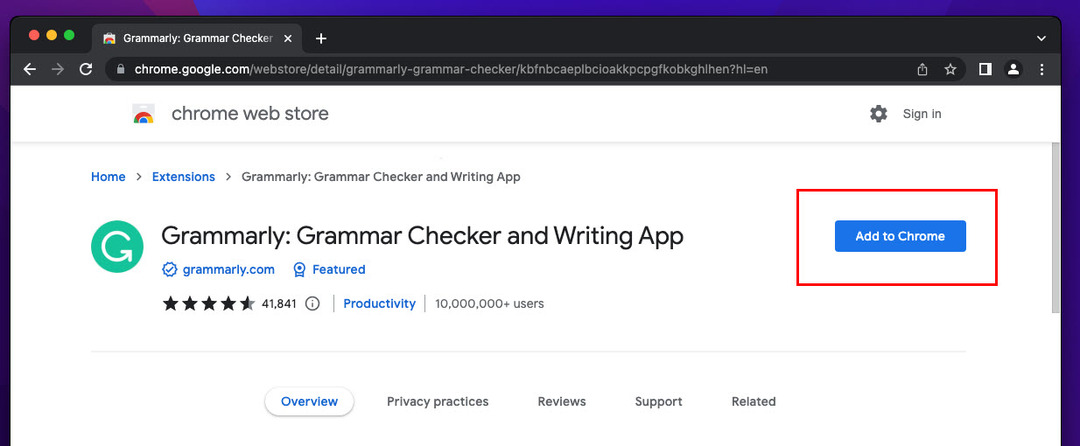 Grammarly Chrome Extension Dodajte v Chrome