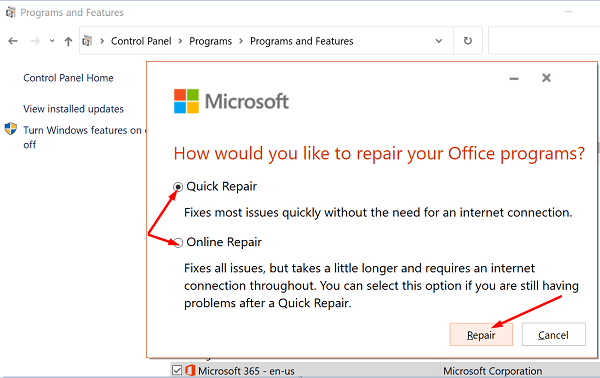 Reparatur-Microsoft-Büro