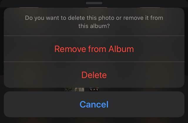 წაშალეთ სურათი ან ვიდეო ალბომიდან iOS და iPadOS Photos აპში