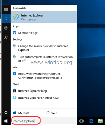 Internet Explorer Windows 10