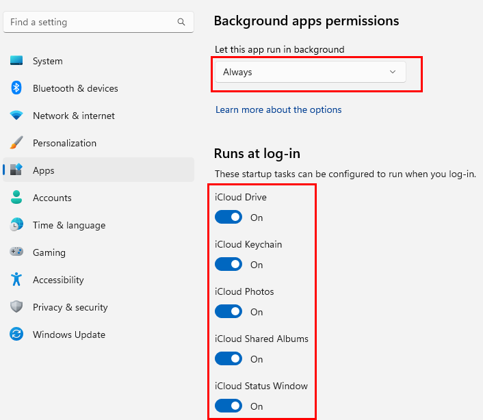 Optimización de opciones de aplicaciones avanzadas para iCloud