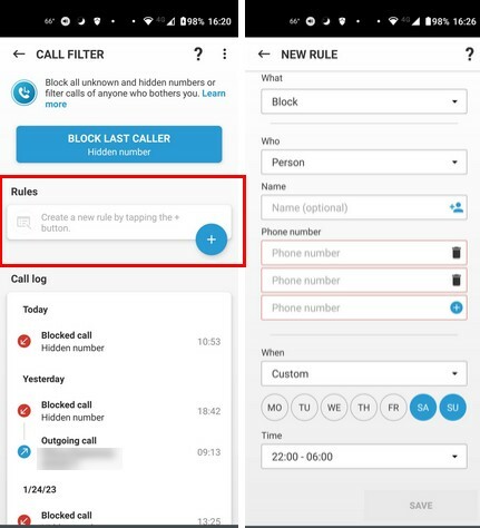 ESET Mobile Security Call Filter