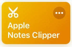 Snelkoppelingen - Apple Notes Clipper
