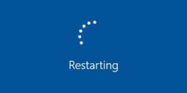 Windows 10 taaskäivitamise ekraan
