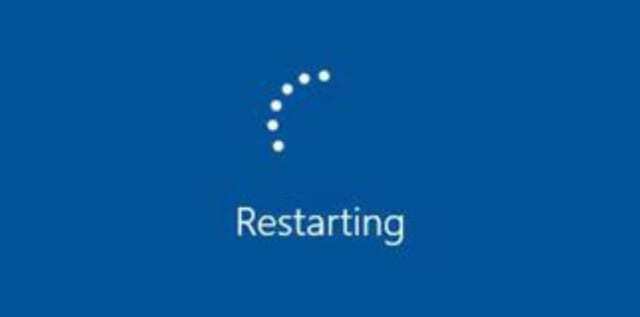 Pantalla de reinicio de Windows 10