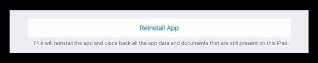 reinstalar o aplicativo no iOS 11 iPhone e iPad