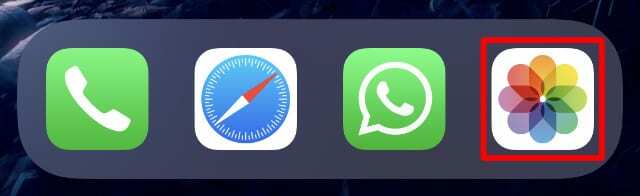 Εφαρμογή Φωτογραφίες στο Dock στο iPhone