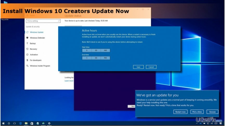 Windows 10 크리에이터 업데이트 설치
