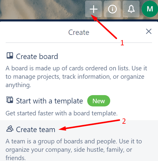 trello create team