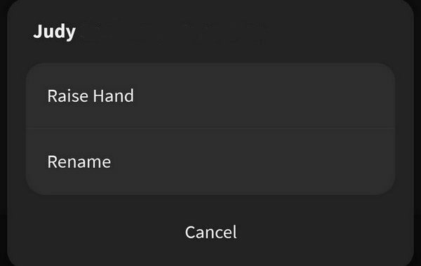 Cambiar el nombre durante la reunión de Zoom Android